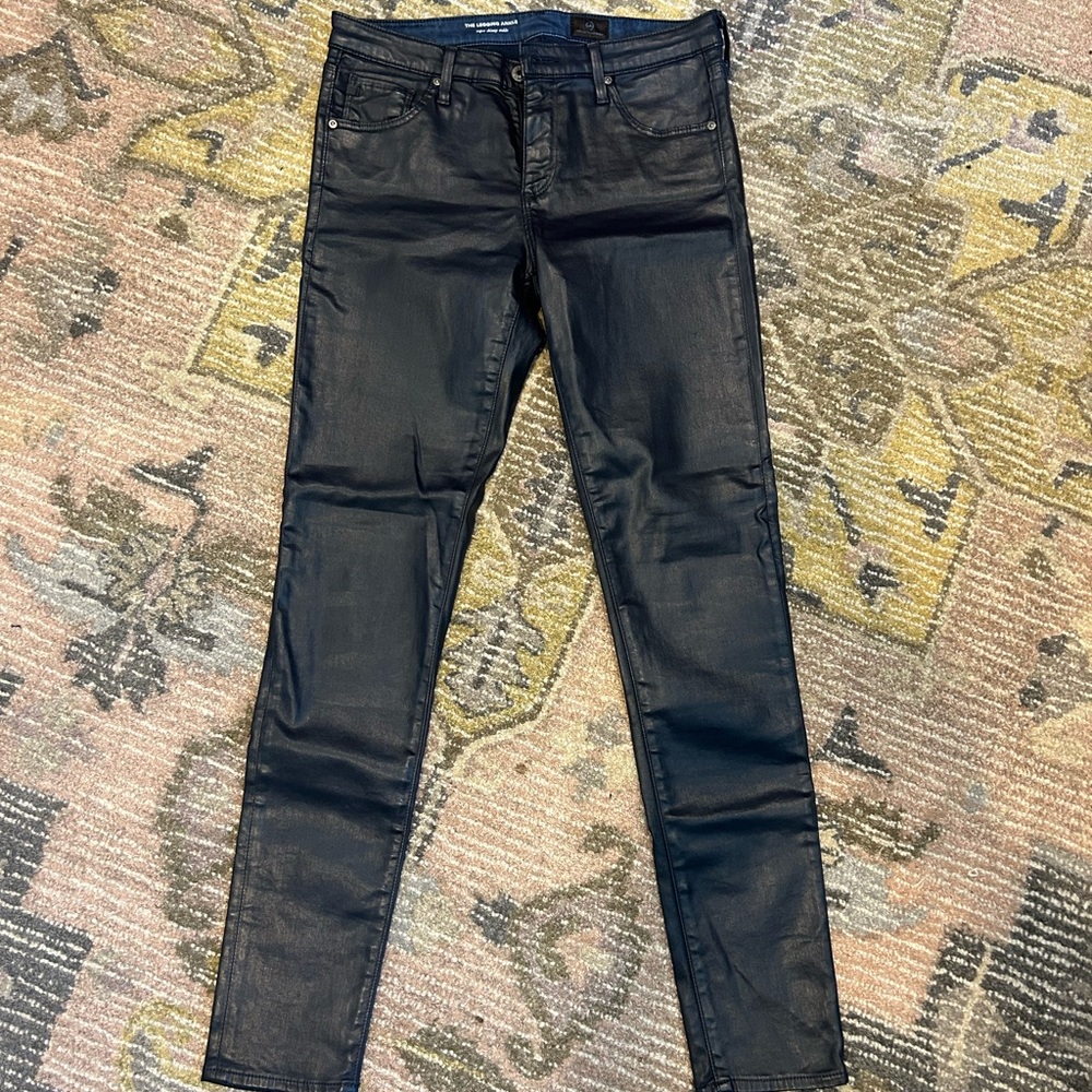 Women's Black leatherette “the legging ankle” Skinny Jeans